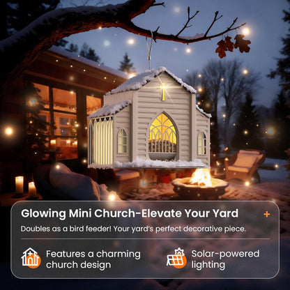 ✝️Last Day 49% OFF-🔥Church-Shaped Metal Solar Bird Feeder🎁Buy 2 Free Shipping