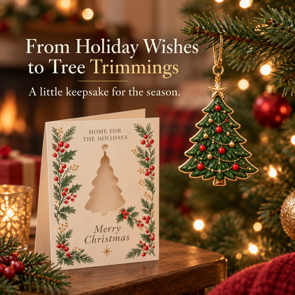 ✨ Keepsake Enamel Ornament Greeting Card | 2-in-1 Holiday Gift & Card 🎄