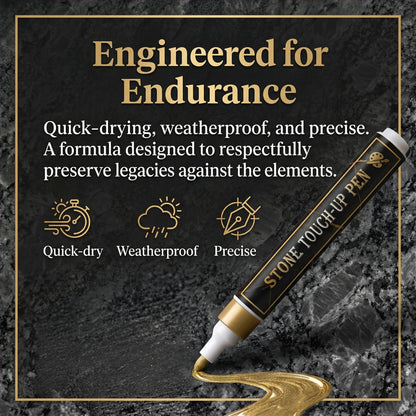 Golden Tombstone Marker Pen for Restoring Faded Grave Inscriptions
