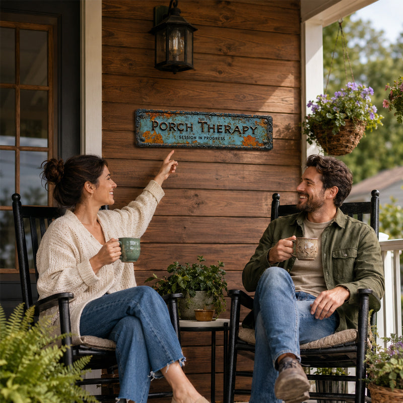 🏡Summer Sale 49% OFF🔥Country-style "Porch Healing" Metal Sign