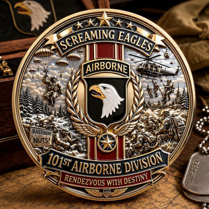 Screaming Eagles 101st Airborne Division Commemorative Metal Medal
