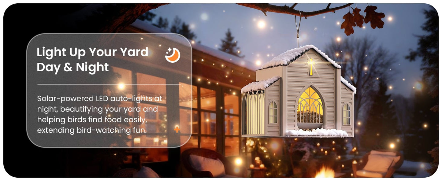 ✝️Last Day 49% OFF-🔥Church-Shaped Metal Solar Bird Feeder🎁Buy 2 Free Shipping