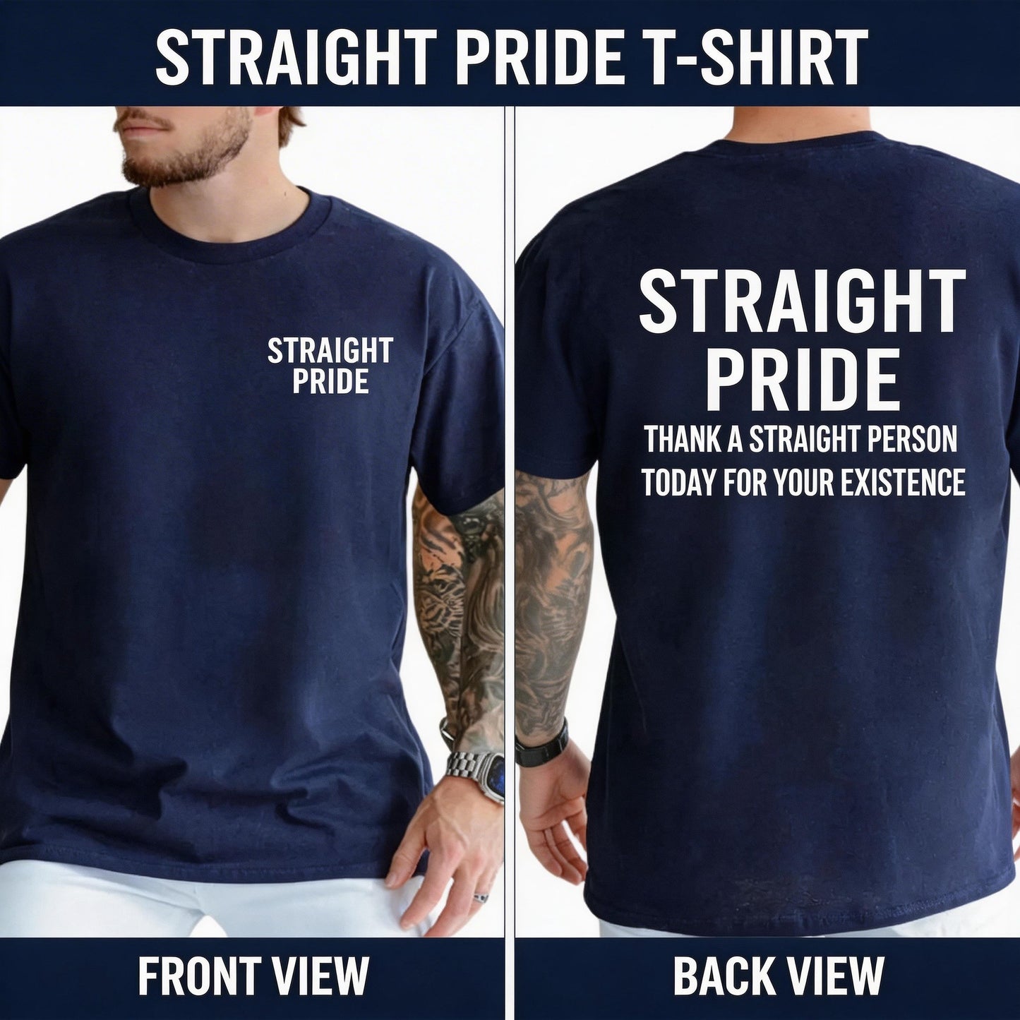 🏆Last Day Promo: 67% OFF 👕😄 Straight Pride Graphic Tee – Funny Unisex Cotton T-Shirt