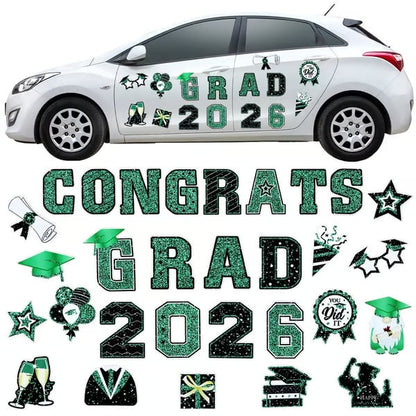 🎓 2026 Grad Car Magnets 🧲 – 30-Piece Set for Celebration Decor (Cars, Fridges & More)