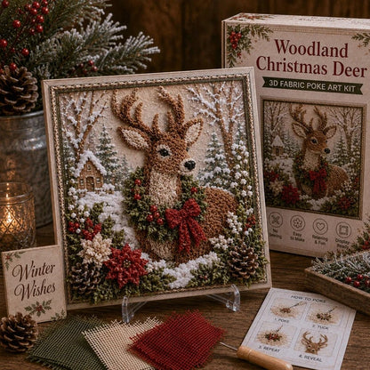 🔥HOT SALE🔥🎁 3D Christmas Fabric Poke Art Kit