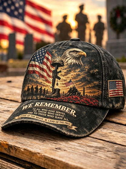 🇺🇸 "We Remember" Vintage Patriotic Baseball Cap | Honor Our Heroes 🦅
