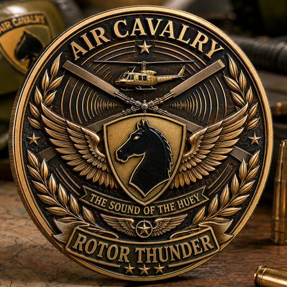 Air Cavalry Huey Helicopter Commemorative Metal Medal