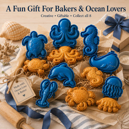 🔥HOT SALE🔥⏳ Last Day 50% OFF – 🌊 8-Design Ocean Filled Pie Press Collection | Reusable Hinged Molds for Cutting, Filling, Shaping & Sealing Marine-Themed Hand Pies 🥧✨