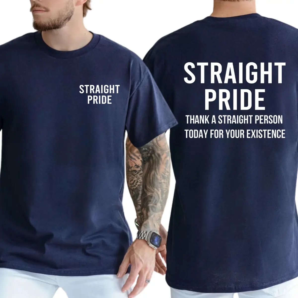 🏆Last Day Promo: 67% OFF 👕😄 Straight Pride Graphic Tee – Funny Unisex Cotton T-Shirt