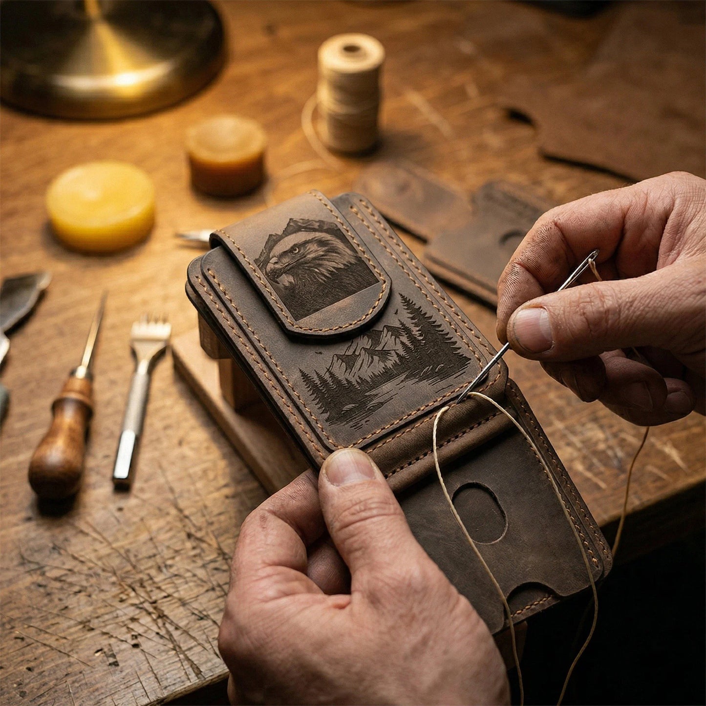 🔥Last Day 49% OFF - 🦅✨Laser-Etched Eagle Tactical Slim Wallet