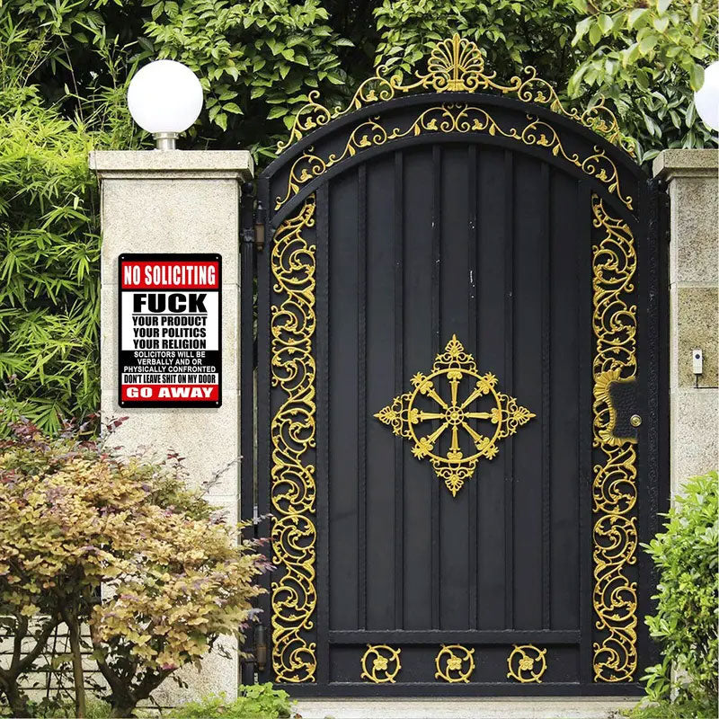 Zero-Tolerance "No Soliciting" Sign 🛑 — Make Your Boundaries Crystal Clear