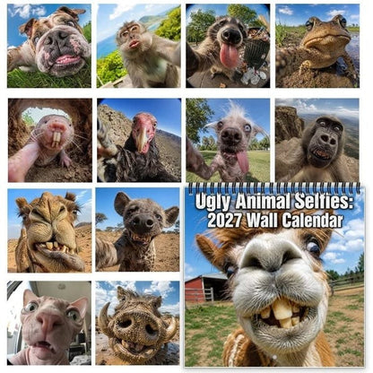 📸😂2027 Ugly Animal Selfies Wall Calendar