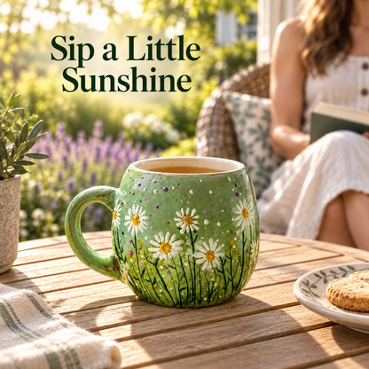 The "Morning Meadow" Daisy Ceramic Mug 🌼☕