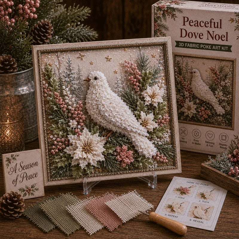 🔥HOT SALE🔥🎁 3D Christmas Fabric Poke Art Kit