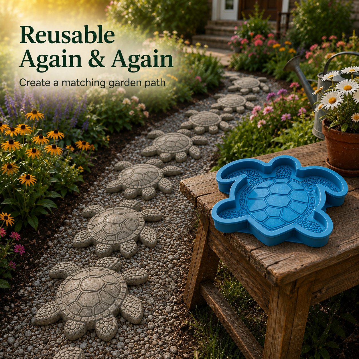 💥 LAST DAY 50% OFF - 🌊 Reusable Ocean Theme Garden Art Mold – Make Your Garden Truly One of a Kind