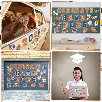 🎓 2026 Grad Car Magnets 🧲 – 30-Piece Set for Celebration Decor (Cars, Fridges & More)