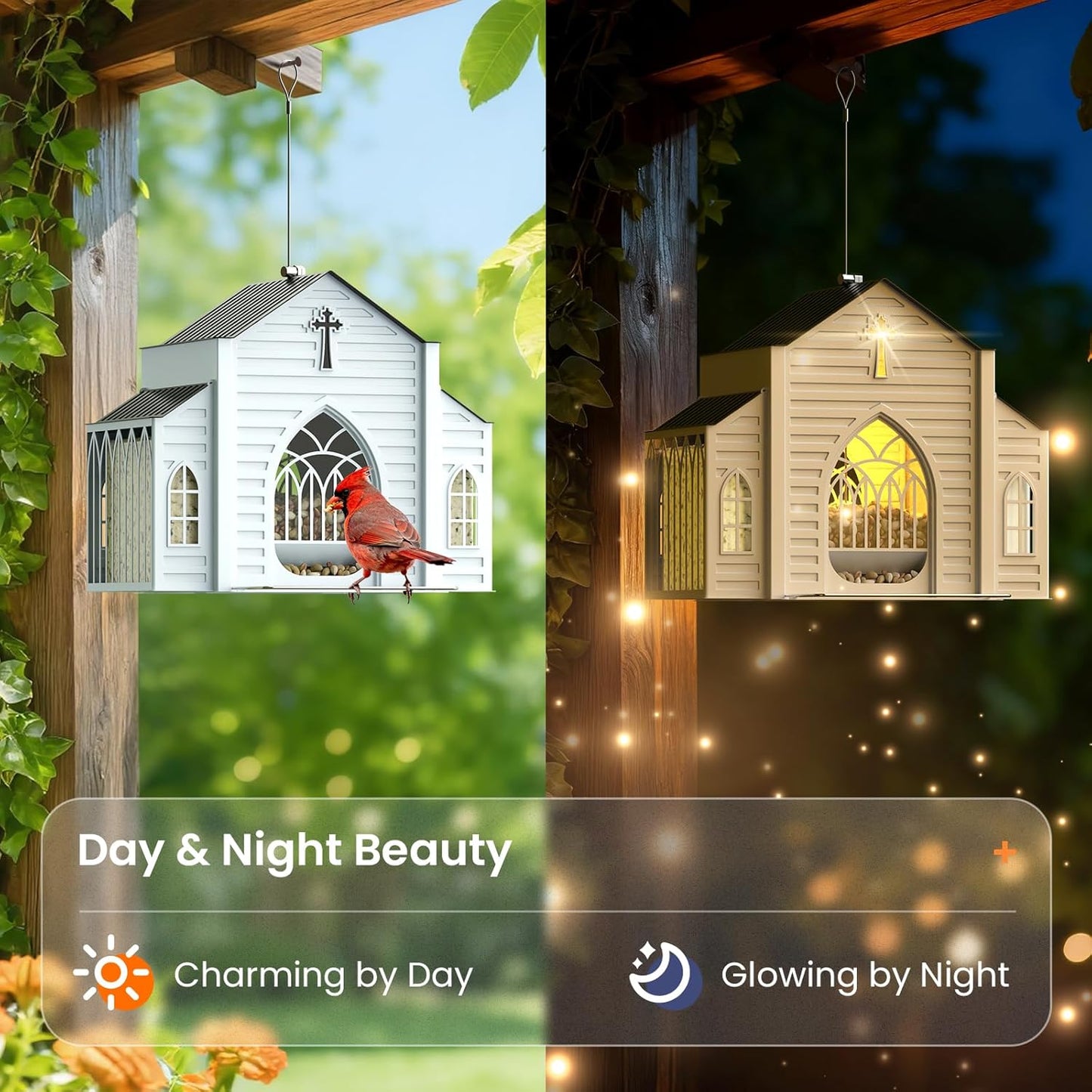 ✝️Last Day 49% OFF-🔥Church-Shaped Metal Solar Bird Feeder🎁Buy 2 Free Shipping