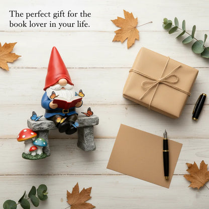 Whimsical "Reading Time" Gnome Figurine with Butterflies – Your Perfect Desk & Garden Companion