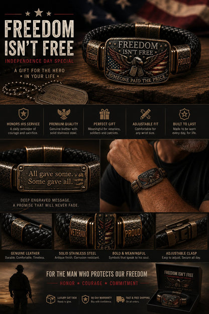 🏆Flash Sale⚡ 5K+ SOLD! usFREEDOM ISN’T FREE – Veteran Tribute Bracelet