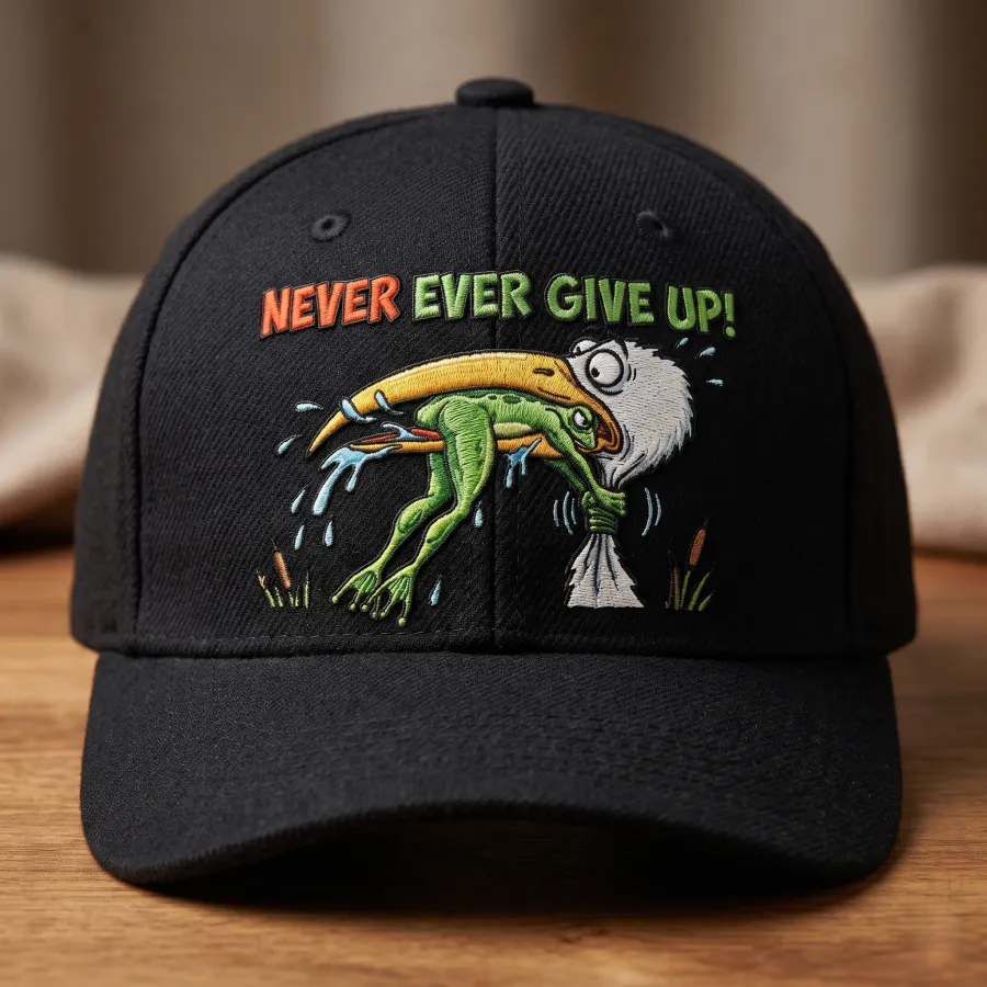 🔥Hot Sale 49% OFF🌟Funny Frog Never Ever Give Up Resilience Hat