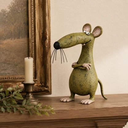 Whimsical Vintage Mouse & Cat Figurine