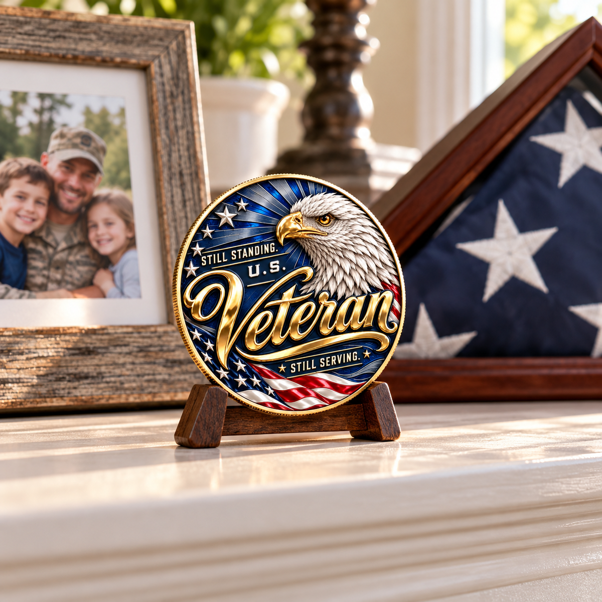Still Standing U.S. Veteran Commemorative Medal – “Once a Veteran, Always a Hero” Patriotic Tribute Keepsake