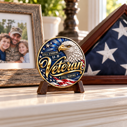Still Standing U.S. Veteran Commemorative Medal – “Once a Veteran, Always a Hero” Patriotic Tribute Keepsake