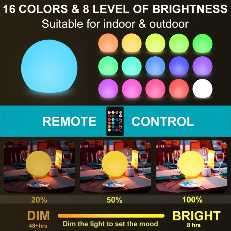 8-in Solar Globe Light Outdoor