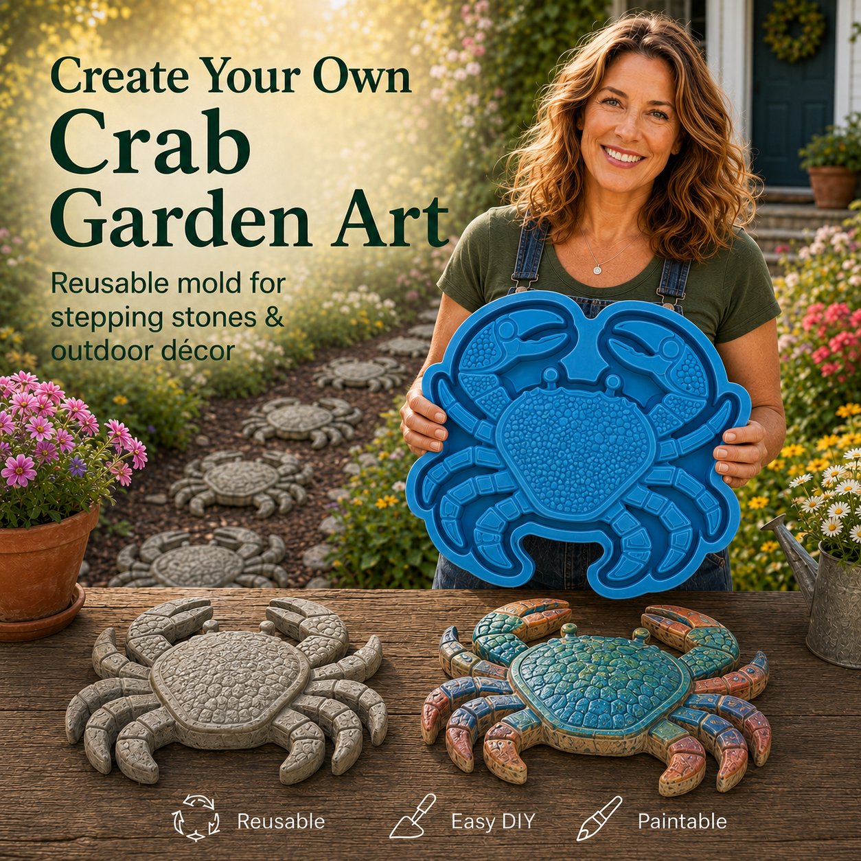 💥 LAST DAY 50% OFF - 🌊 Reusable Ocean Theme Garden Art Mold – Make Your Garden Truly One of a Kind