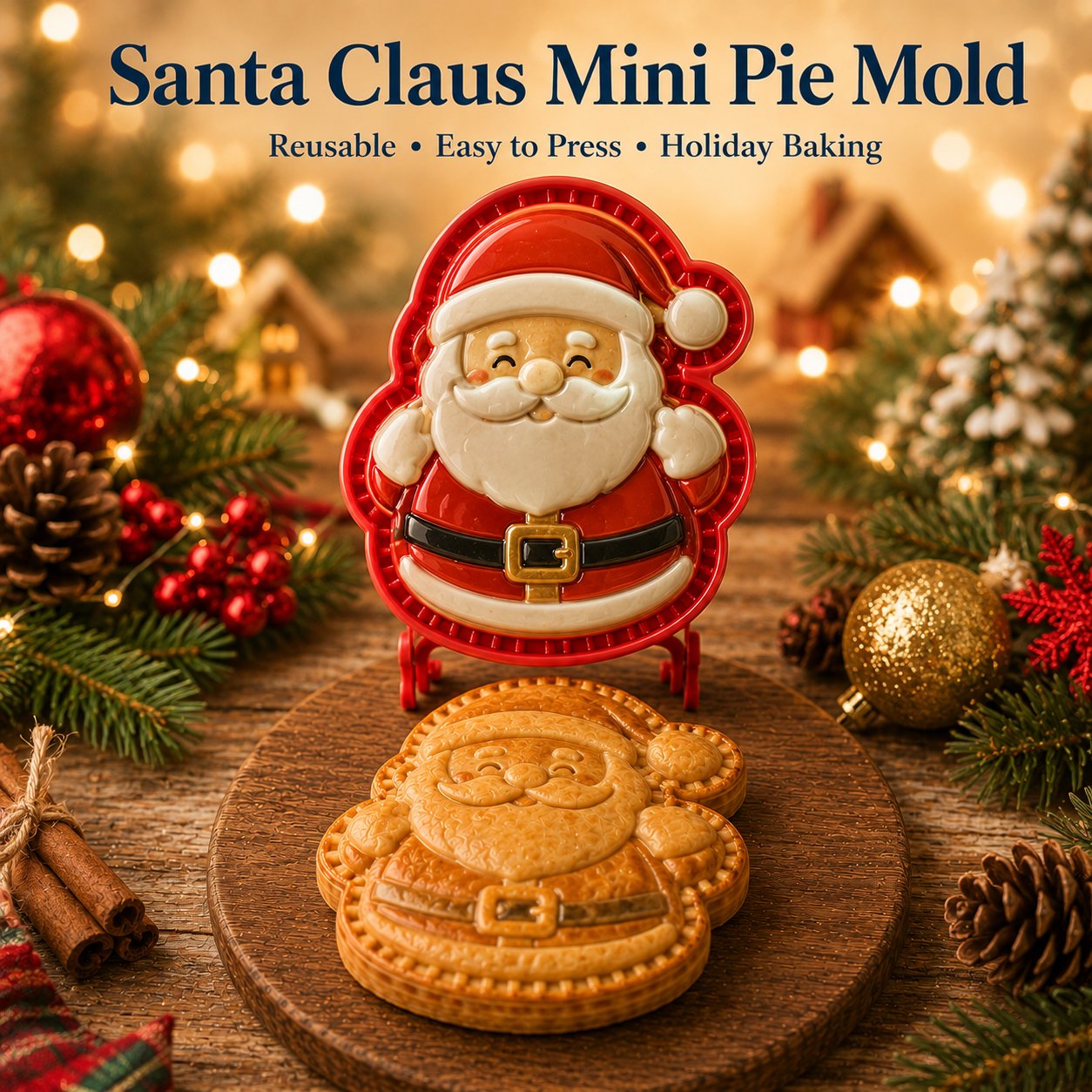 ⏳ Last Day 49% OFF – 🎄 9-Design Christmas Mini Pie Mold Collection | Reusable Embossed Molds for Shaping Detailed Santa, Snowman, Reindeer, Tree & Holiday Pies 🥧✨