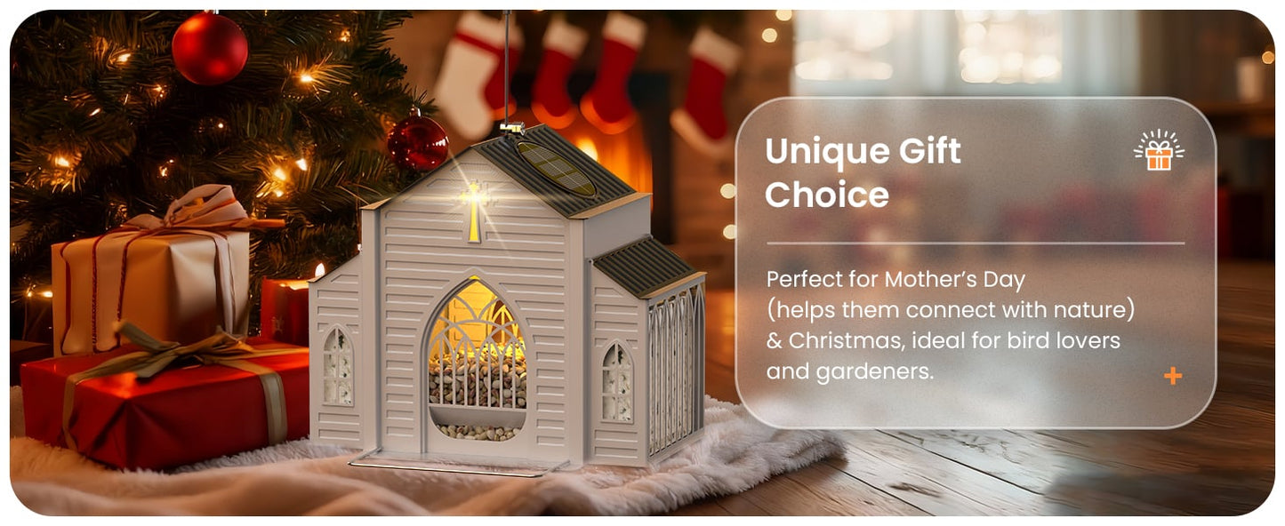 ✝️Last Day 49% OFF-🔥Church-Shaped Metal Solar Bird Feeder🎁Buy 2 Free Shipping