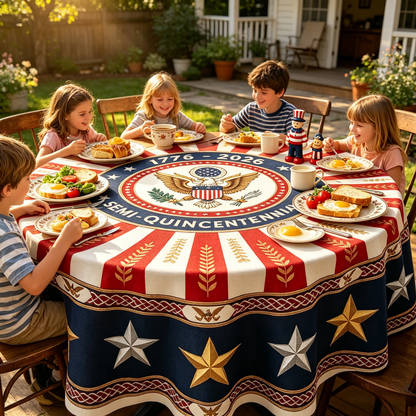🎉 America’s 250th Semi-Quincentennial Commemorative Tablecloth