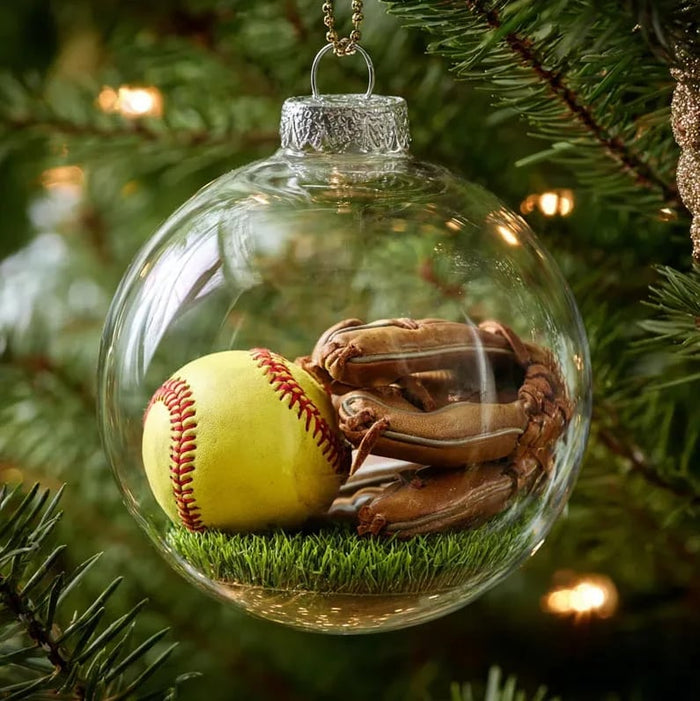 Softball Christmas ornament