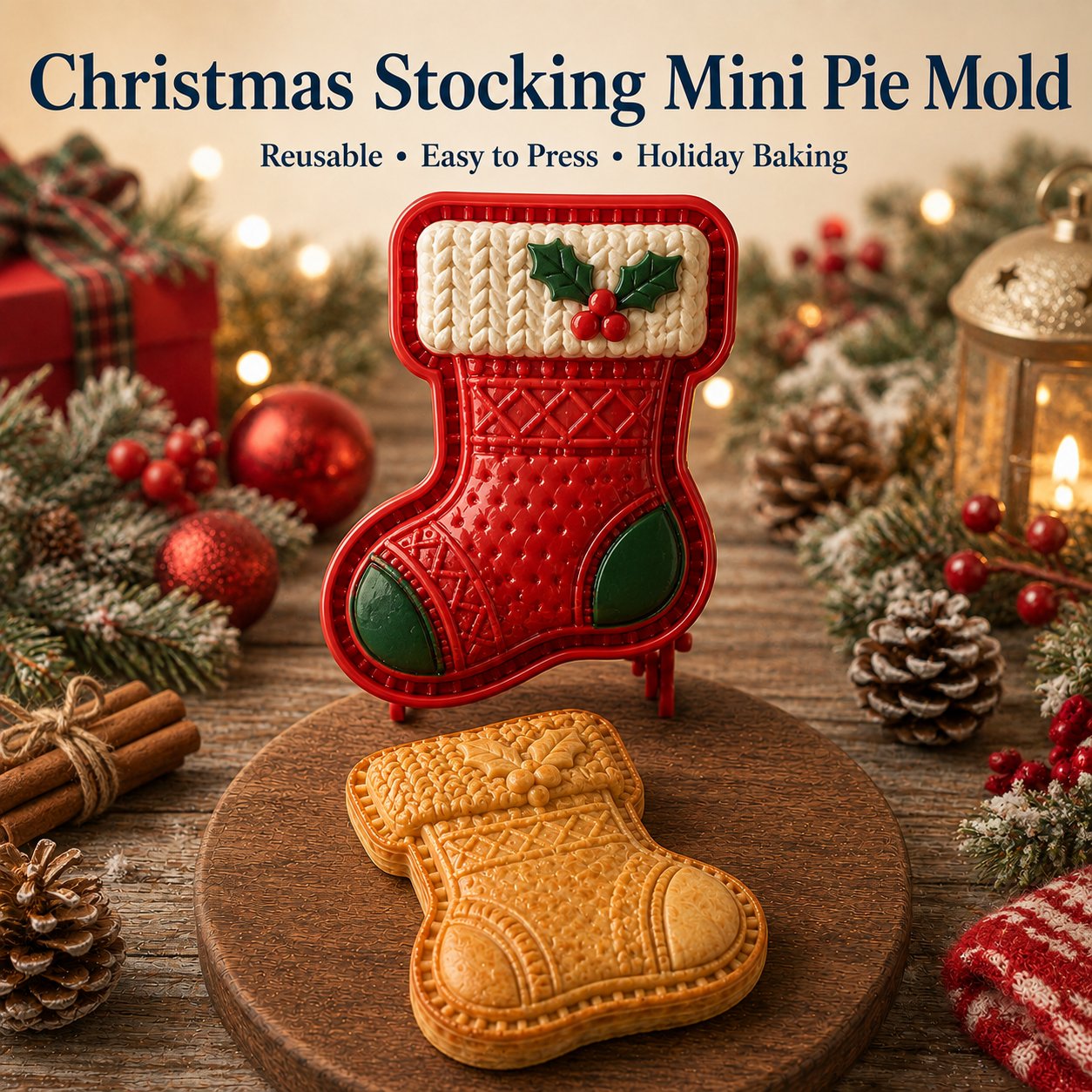 ⏳ Last Day 49% OFF – 🎄 9-Design Christmas Mini Pie Mold Collection | Reusable Embossed Molds for Shaping Detailed Santa, Snowman, Reindeer, Tree & Holiday Pies 🥧✨