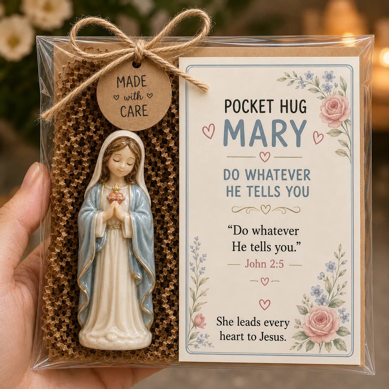 ✝️ Christian Pocket Blessing Keepsake Gift Set Collection | Devotional Figure, Scripture-Inspired Encouragement Card & Gift-Ready Packaging Included 🤍