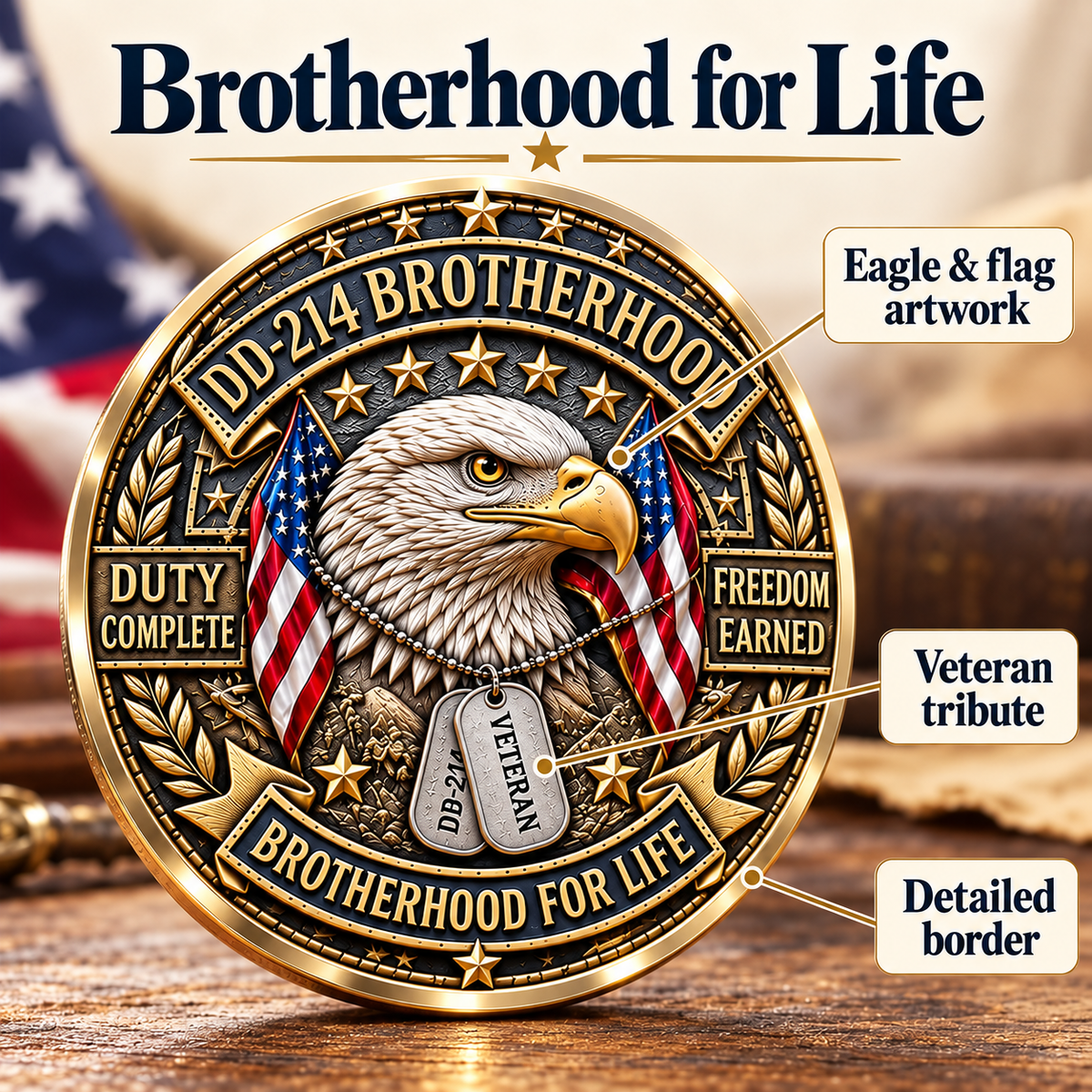 DD-214 Brotherhood Veteran Commemorative Medal