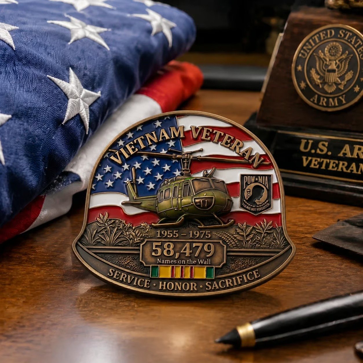 🇺🇸 Last Day Promo: 50% OFF 🎖️ -Vietnam Veteran M1 Helmet Tribute Commemorative Challenge Coin