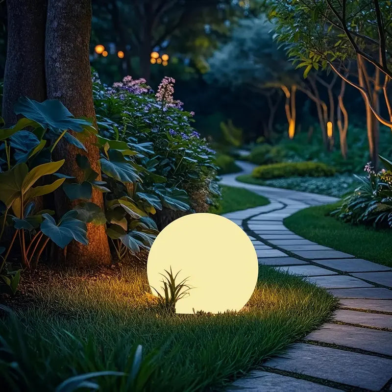 8-in Solar Globe Light Outdoor