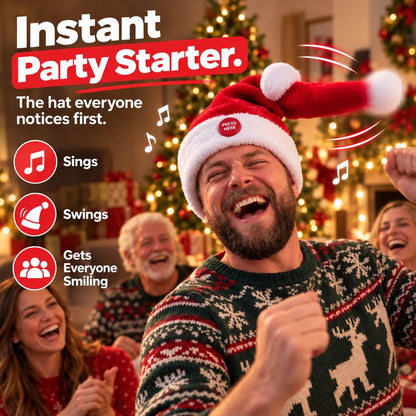🎅 🤣 Singing & Dancing Santa Hat — Animated Christmas Party Hat(📦Buy 3 Free Shipping)
