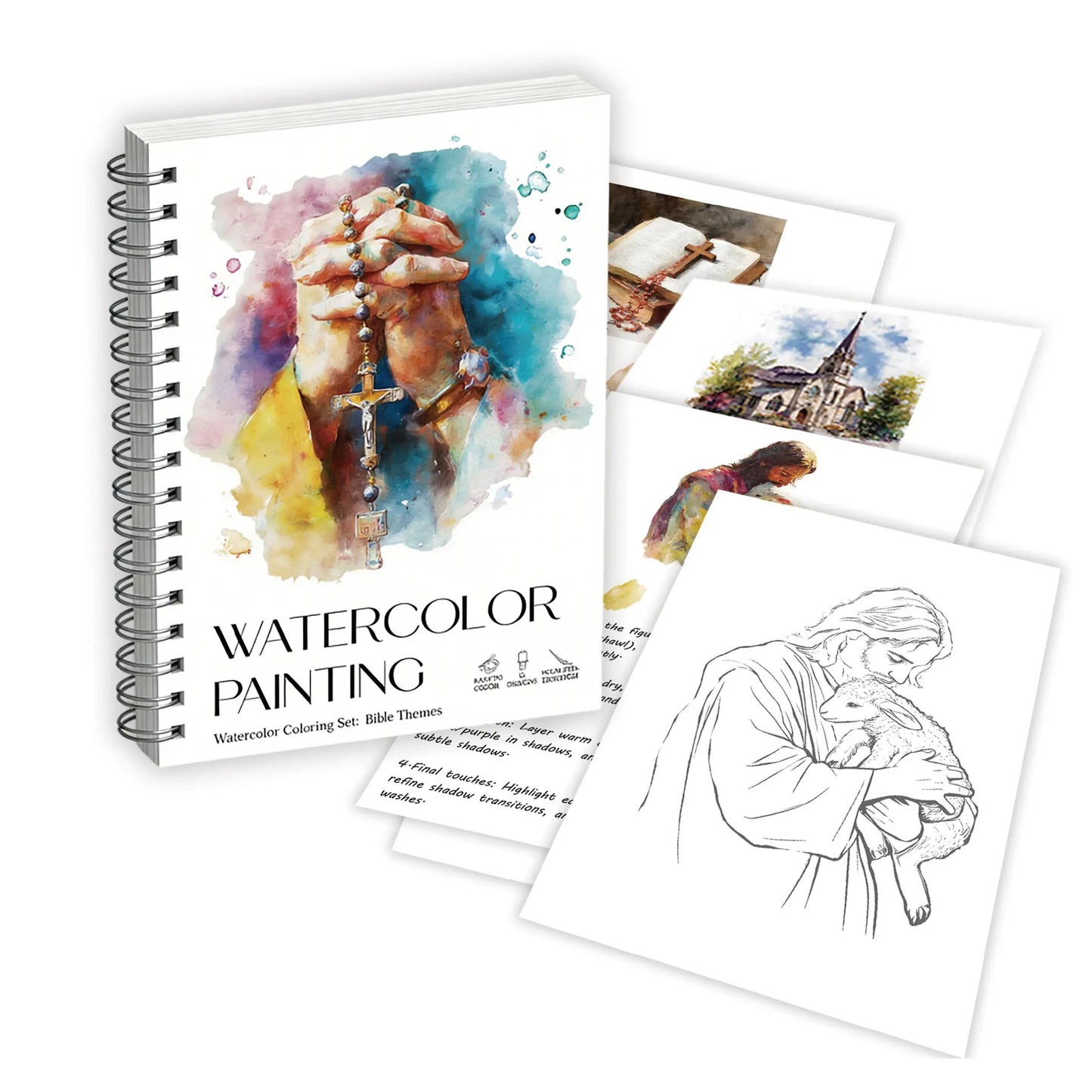 📚✍️Beginner-Friendly💕Christian Bible Verses Watercolor Coloring Book✝️🎨
