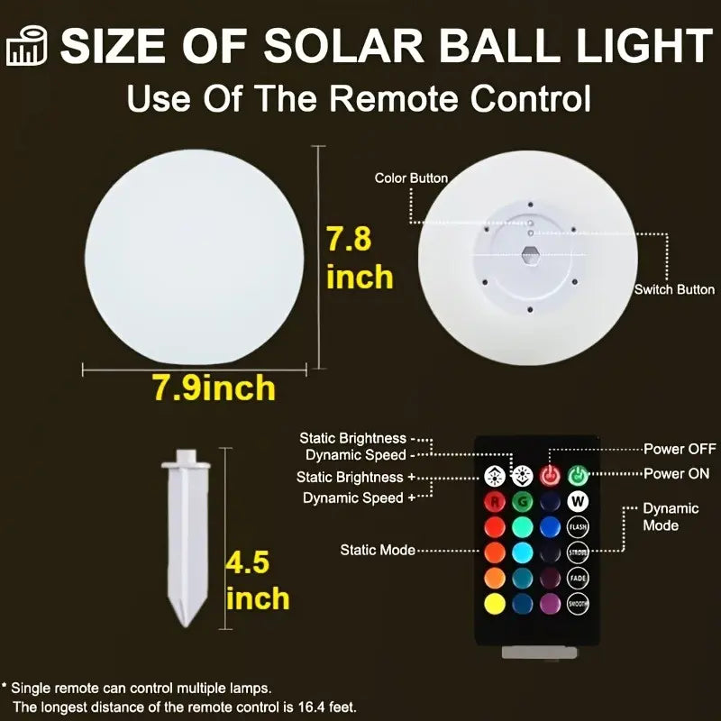 8-in Solar Globe Light Outdoor