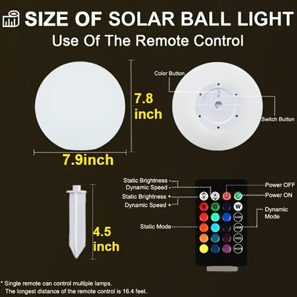 8-in Solar Globe Light Outdoor