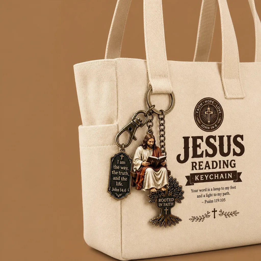 🔥Last Day 49% OFF🔥 - ✝Jesus Reading Keychain