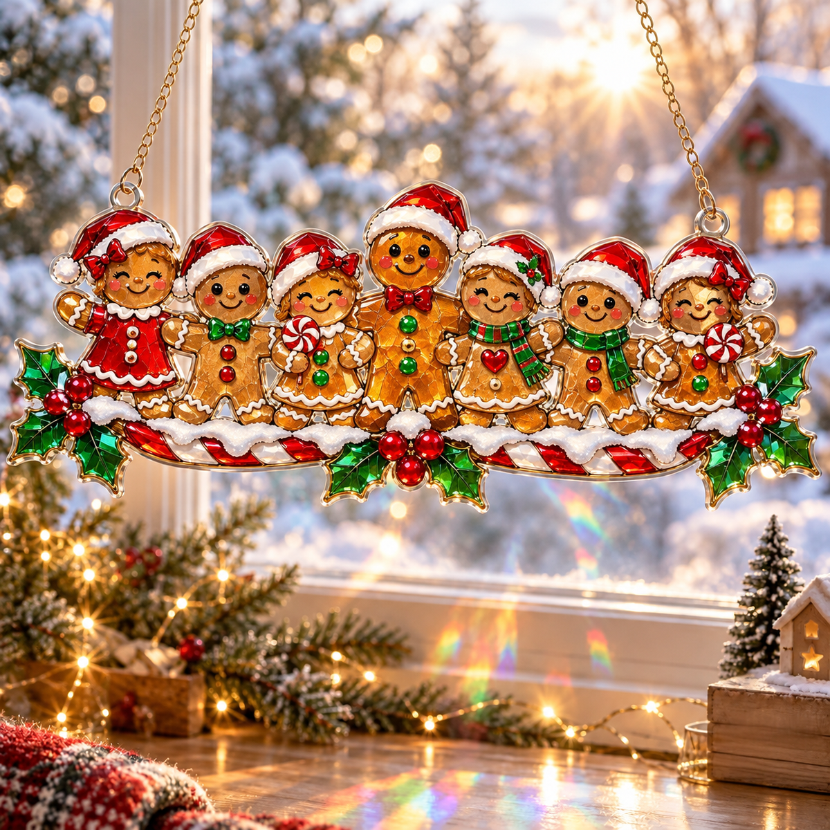 ✨ Whimsical Winter Suncatchers(11 types) | Shatterproof "Stained-Glass" Acrylic Window Hangings 🎄