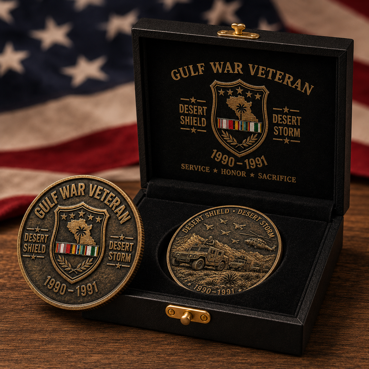 🏆Last Day Promo: 49% OFF! 🎖️Gulf War Veteran Challenge Coin – Desert Shield & Desert Storm 1990–1991 Military Collectible