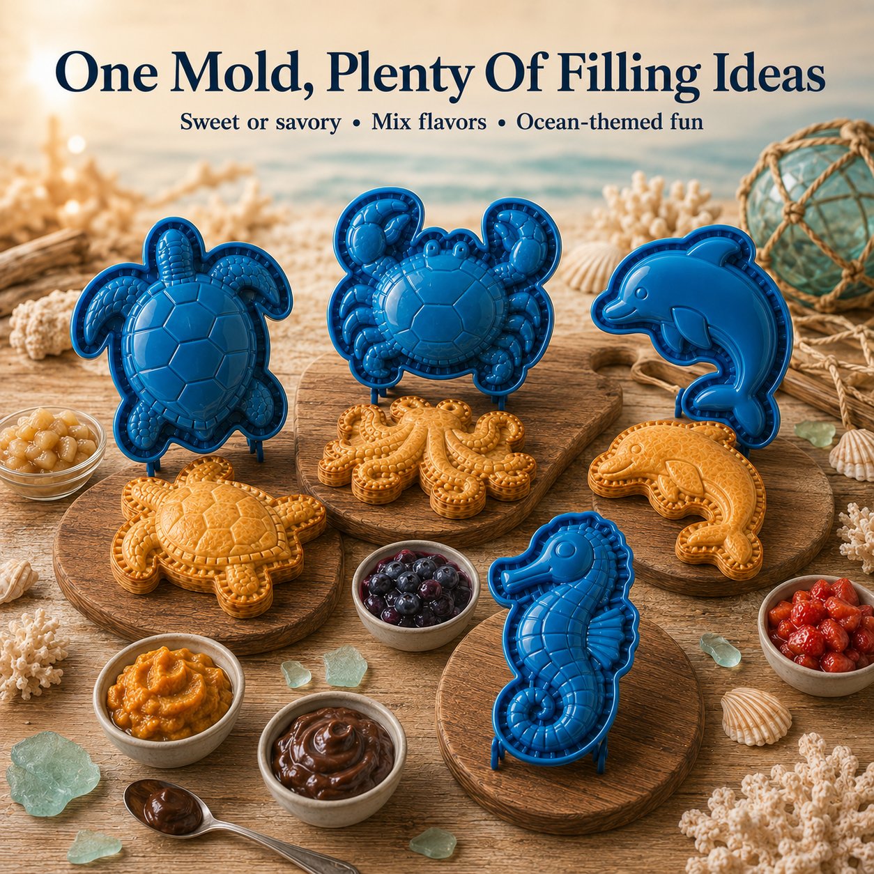 🔥HOT SALE🔥⏳ Last Day 50% OFF – 🌊 8-Design Ocean Filled Pie Press Collection | Reusable Hinged Molds for Cutting, Filling, Shaping & Sealing Marine-Themed Hand Pies 🥧✨