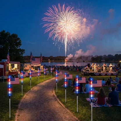 🔥Last Day 49% OFF - 🔥8 Solar American Flag Pathway Lights