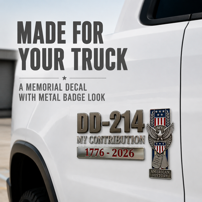 Veteran DD-214 Metal Car Emblem/Badge