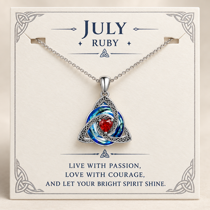 ♾️💖Birthstone Celtic Knot Necklace with cards