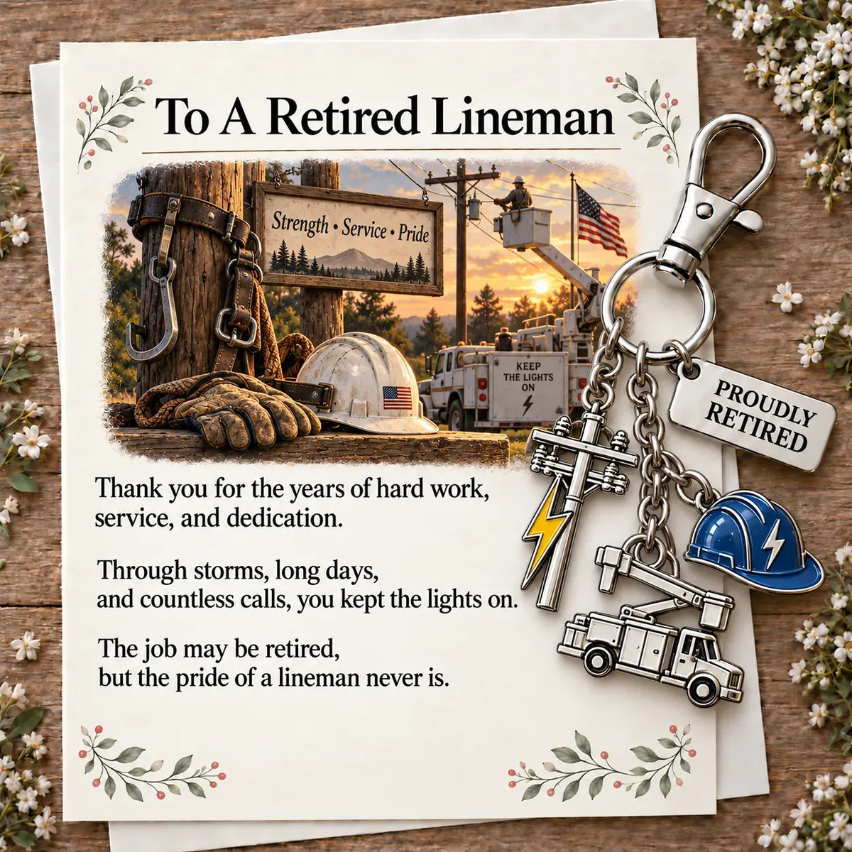 ✨ The "You Make a Difference" Retirement Appreciation Gift Set – Keychain & Greeting Card ✨